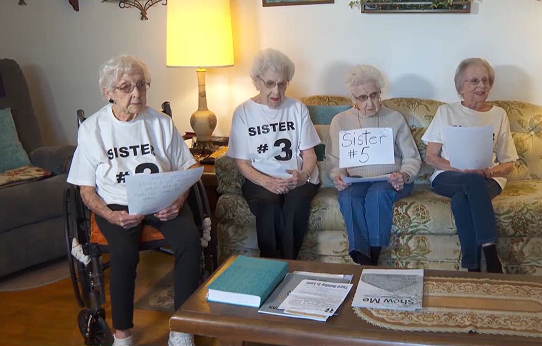<i>KMOV via CNN Newsource</i><br/>There are six Overall sisters. Their combined age is 570 years and 43 days. They think they hold the record for the longest-living six siblings.