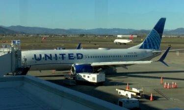 A United aircraft that landed in Medford