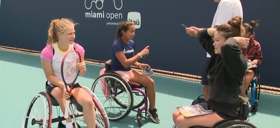 <i>WFOR via CNN Newsource</i><br/>The Miami Open is showcasing its first wheelchair tennis invitational.