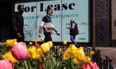 A sign advertises vacant retail space for lease in Chicago