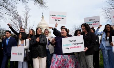 Devotees of TikTok gather at the Capitol in Washington on March 13