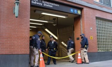 Police respond after a person was shot at the Hoyt-Schermerhorn subway station in Brooklyn