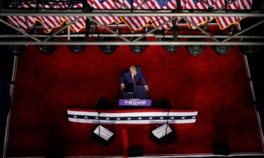 Former President Donald Trump at a rally at the Forum River Center on March 9 in Rome