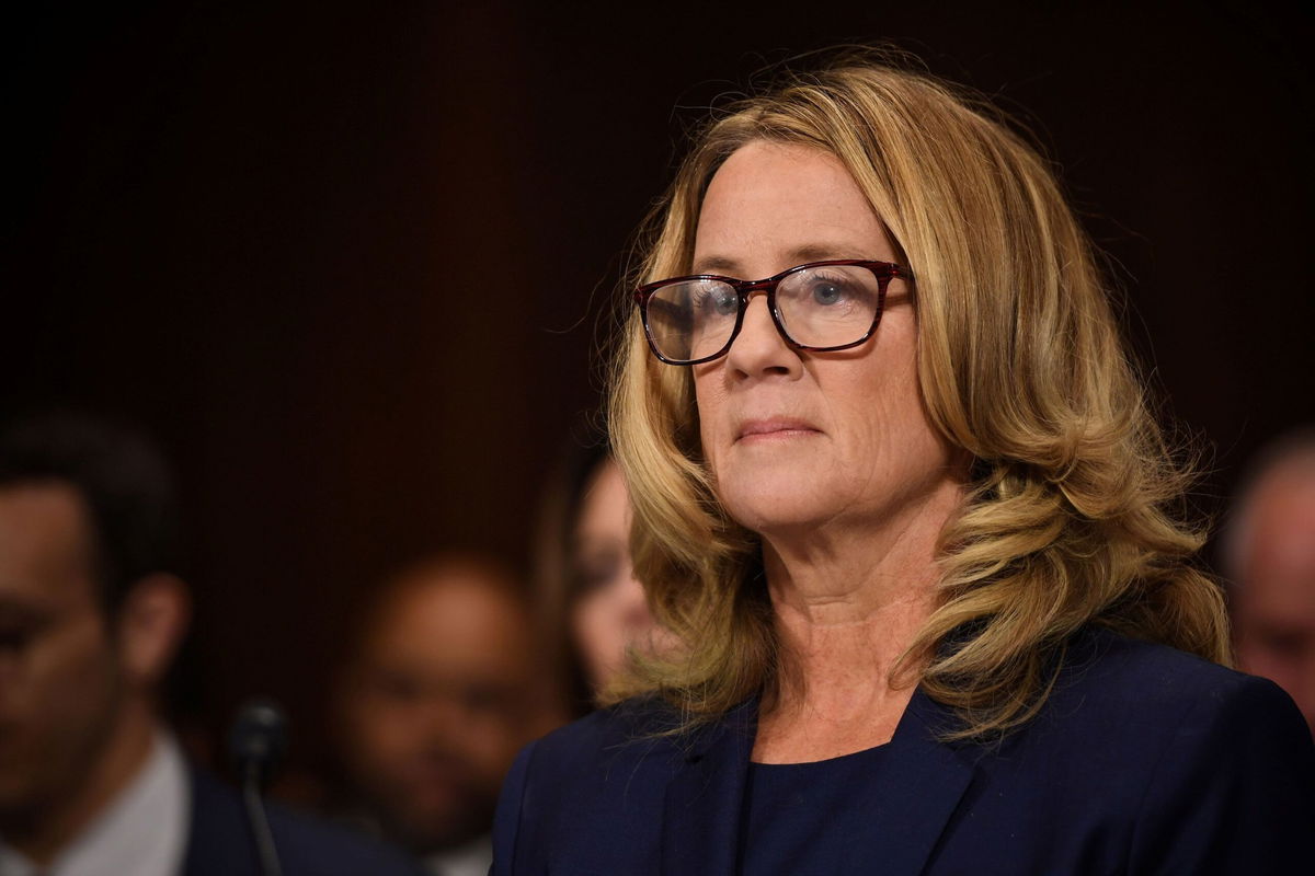 <i>Saul Loeb/Pool/Reuters via CNN Newsource</i><br/>Christine Blasey Ford testifies in front of the US Senate Judiciary Committee confirmation hearing on Capitol Hill in Washington