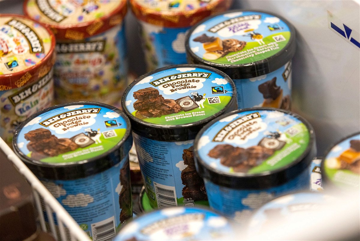 <i>Chris Ratcliffe/Bloomberg/Getty Images via CNN Newsource</i><br/>Tubs of Ben & Jerry's