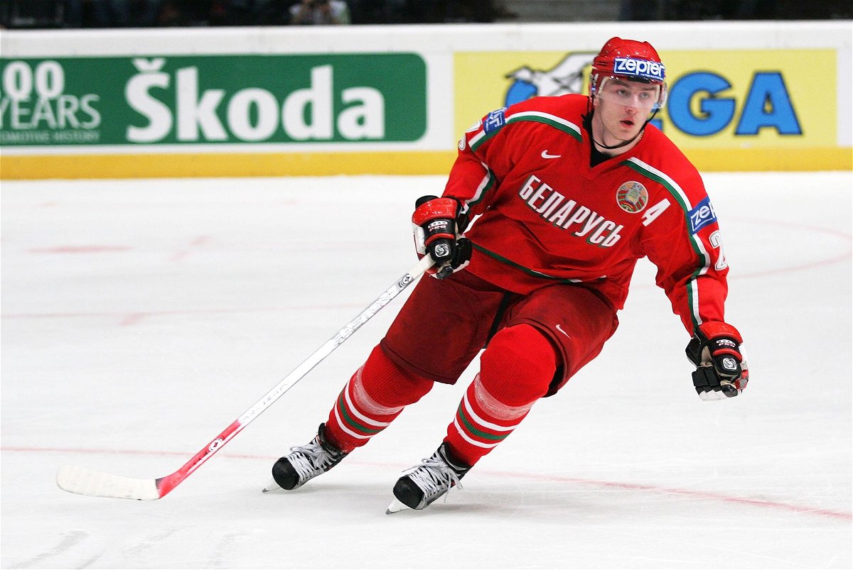 <i>Doug Benc/Getty Images via CNN Newsource</i><br/>Koltsov competes at the 2005 ice hockey world championships in Vienna
