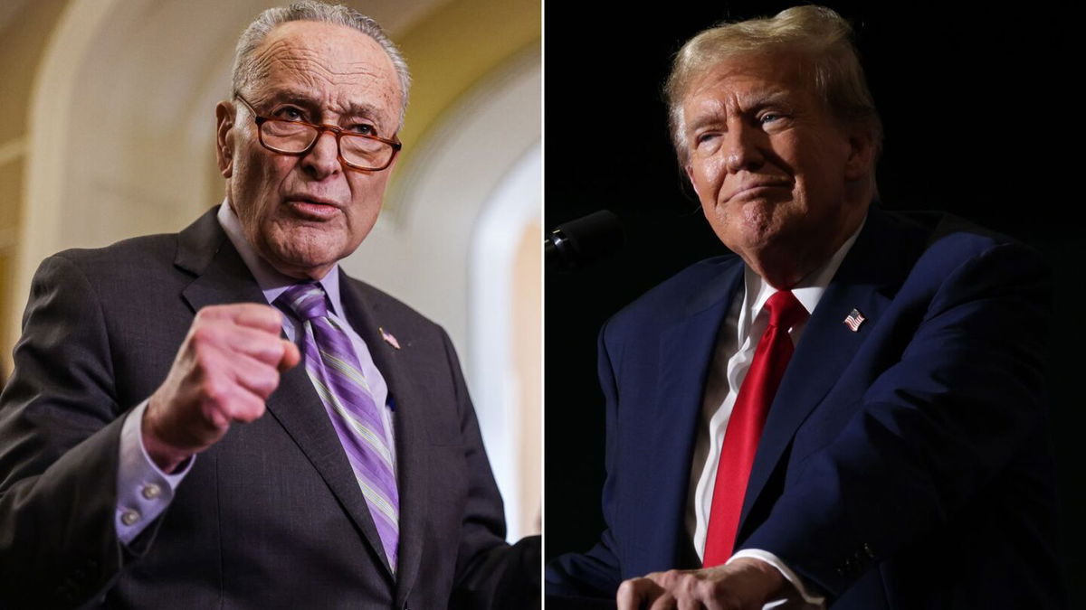 <i>Getty Images via CNN Newsource</i><br/>Senate Majority Leader Chuck Schumer criticized former President Donald Trump’s response to the New York Democrat’s speech on Israel