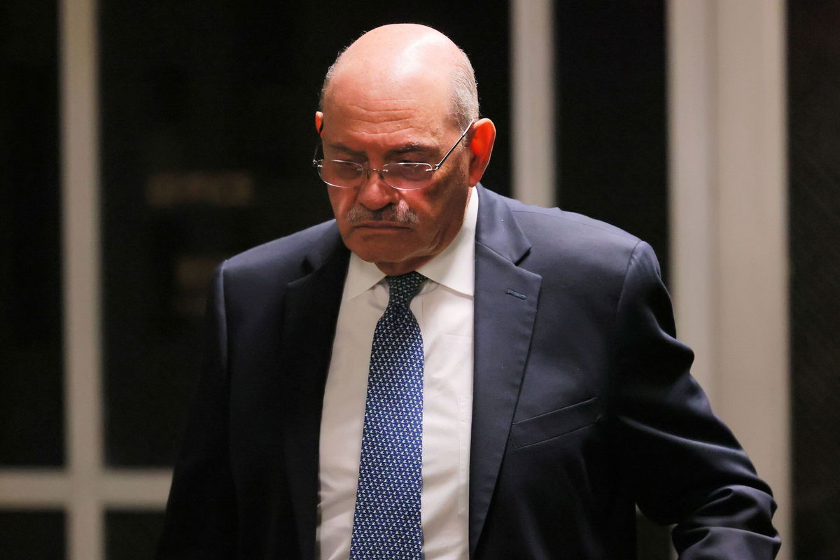 <i>Michael M. Santiago/Getty Images via CNN Newsource</i><br/>Former CFO Allen Weisselberg leaves the courtroom for a lunch recess during a trial at the New York Supreme Court on November 17