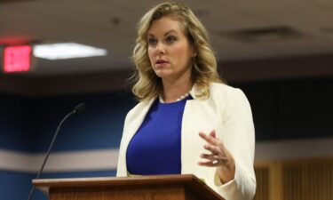 Attorney Ashleigh Merchant speaks during a hearing at the Fulton County Courthouse on February 15