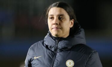 Chelsea's Sam Kerr pictured during a match between Chelsea FC and Manchester City at Kingsmeadow on February 16 in Kingston upon Thames