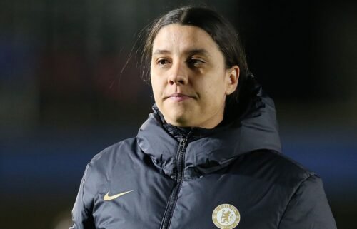 Chelsea's Sam Kerr pictured during a match between Chelsea FC and Manchester City at Kingsmeadow on February 16 in Kingston upon Thames