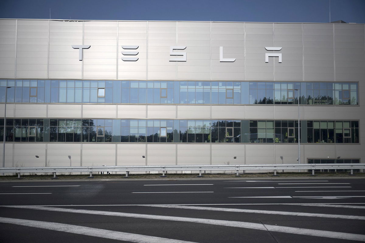 <i>Sebastian Gollnow/dpa/AP via CNN Newsource</i><br/>The Tesla factory near Berlin pictured on Tuesday