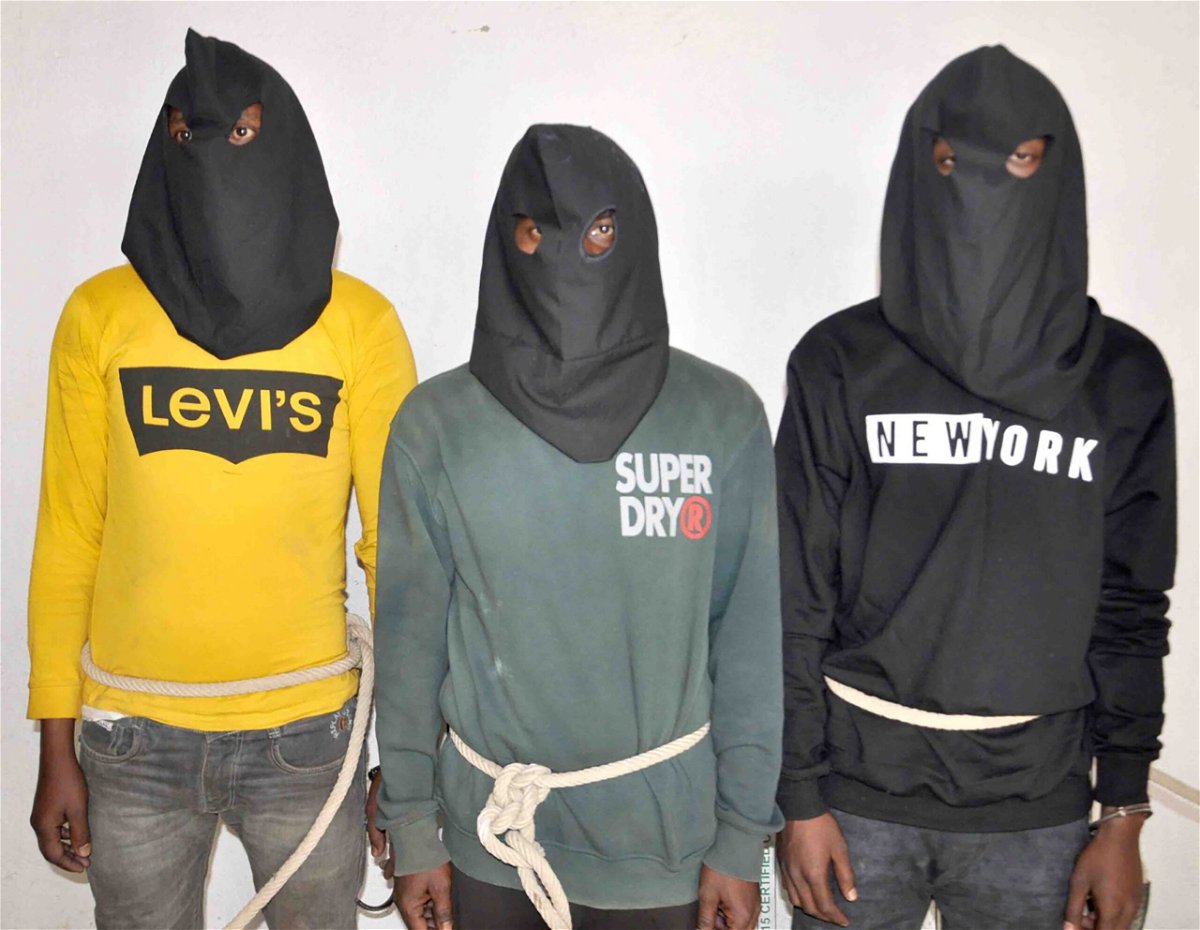 <i>Dumka Police/X via CNN Newsource</i><br/>A photo released by Dumka police of the first three men arrested for the alleged rape and assault of a tourist couple in India.