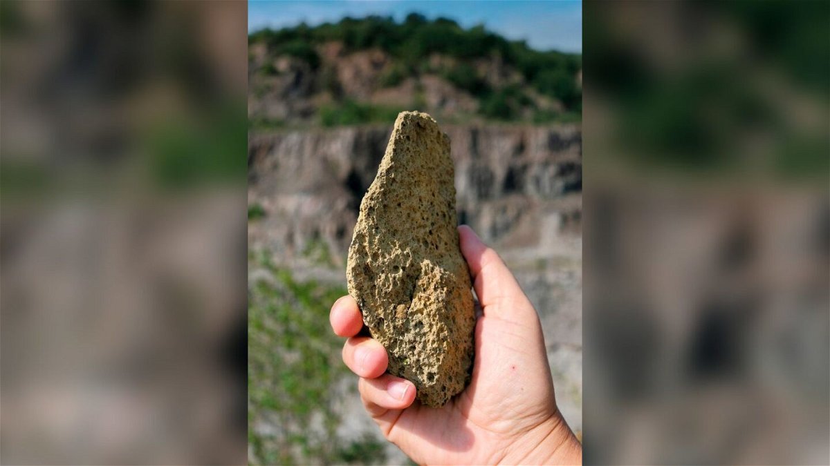 <i>Roman Garba via CNN Newsource</i><br/>A stone tool found at Korolevo