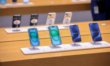 New range of iPhone 15 smartphones are displayed at an Apple store in Berlin