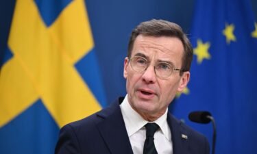 Sweden officially joined NATO on Thursday. Pictured is Sweden's Prime Minister Ulf Kristersson on February 26