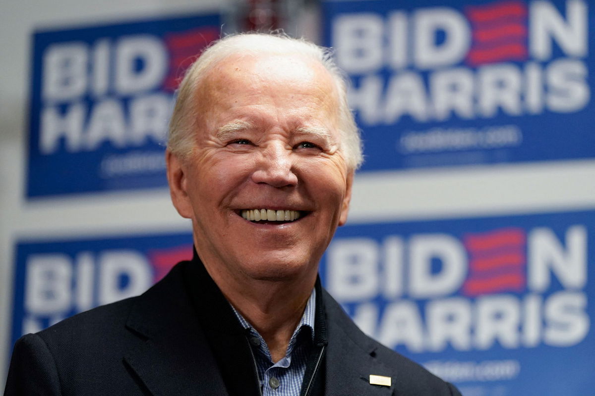 <i>Joshua Roberts/Reuters via CNN Newsource</i><br/>More than 175 people currently work at Biden campaign headquarters. President Biden is shown here at the opening of the Biden for President campaign office in Wilmington