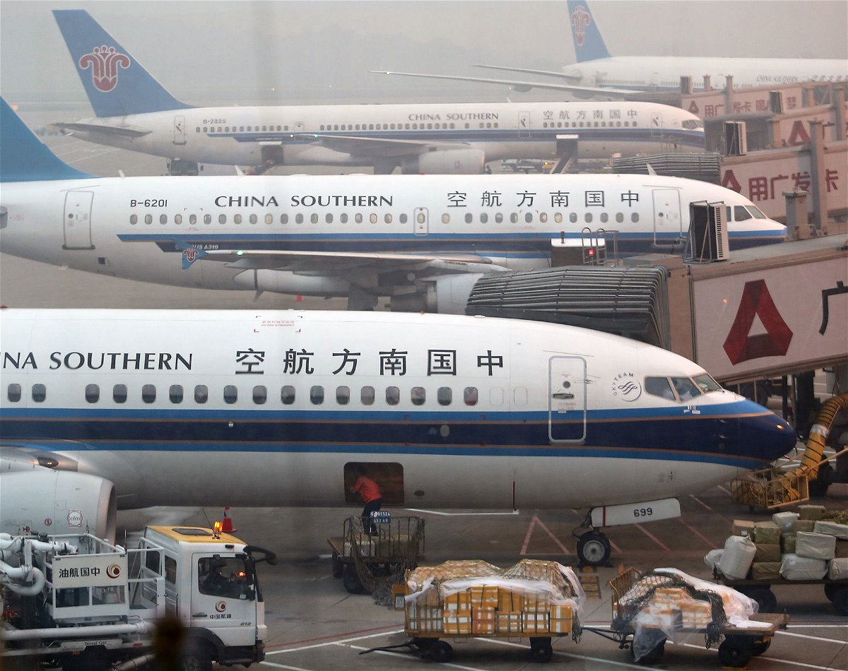 <i>Stephen Shaver/UPI/Shutterstock via CNN Newsource</i><br/>The China Southern Airlines plane was delayed taking off for Beijing.