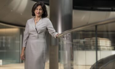 Minouche Shafik poses for a photograph following a Bloomberg Television interview in London