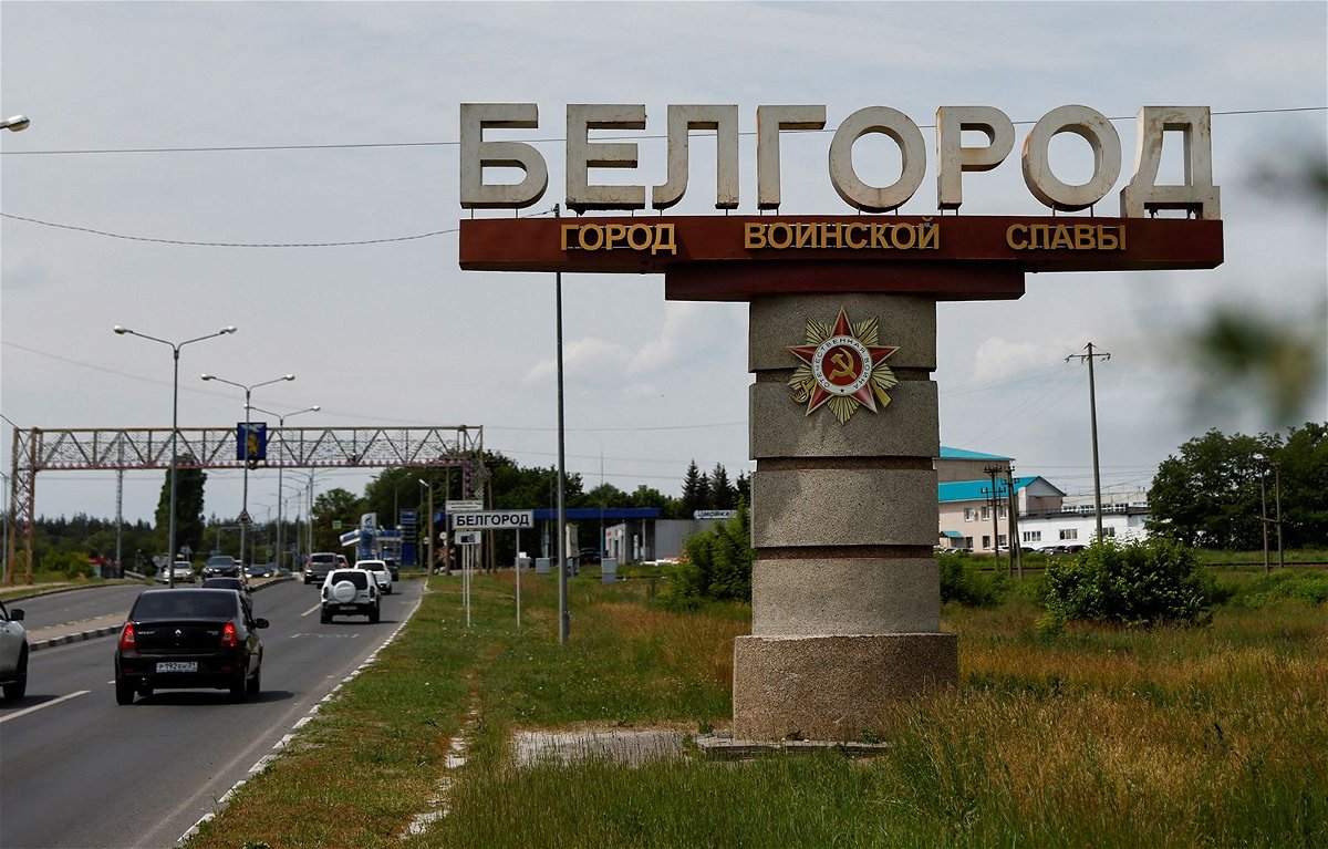 <i>Maxim Shemetov/Reuters via CNN Newsource</i><br/>Cars drive past a sign displaying the city name in Belgorod