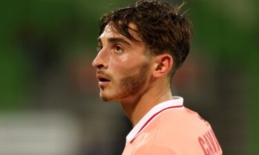 Adelaide United's Josh Cavallo looks on during the Australian A-League match between Western United and Adelaide United at AAMI Park