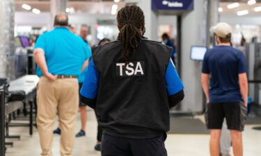 A TSA officer at Hartsfield-Jackson Atlanta International Airport in Atlanta in October 2023.