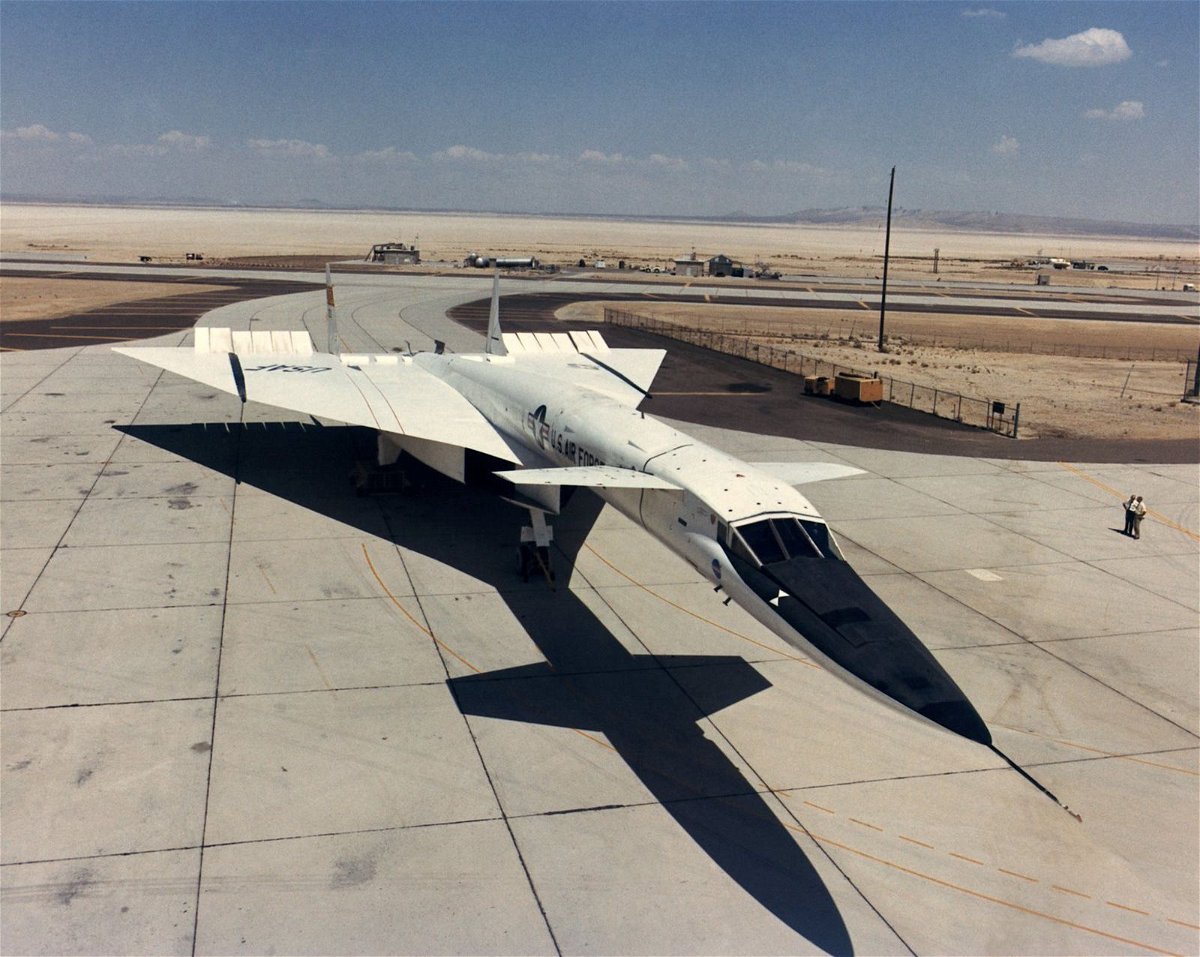 <i>NASA/Divds via CNN Newsource</i><br/>This photo shows the XB-70A parked on a ramp at Edwards Air Force Base in 1967.