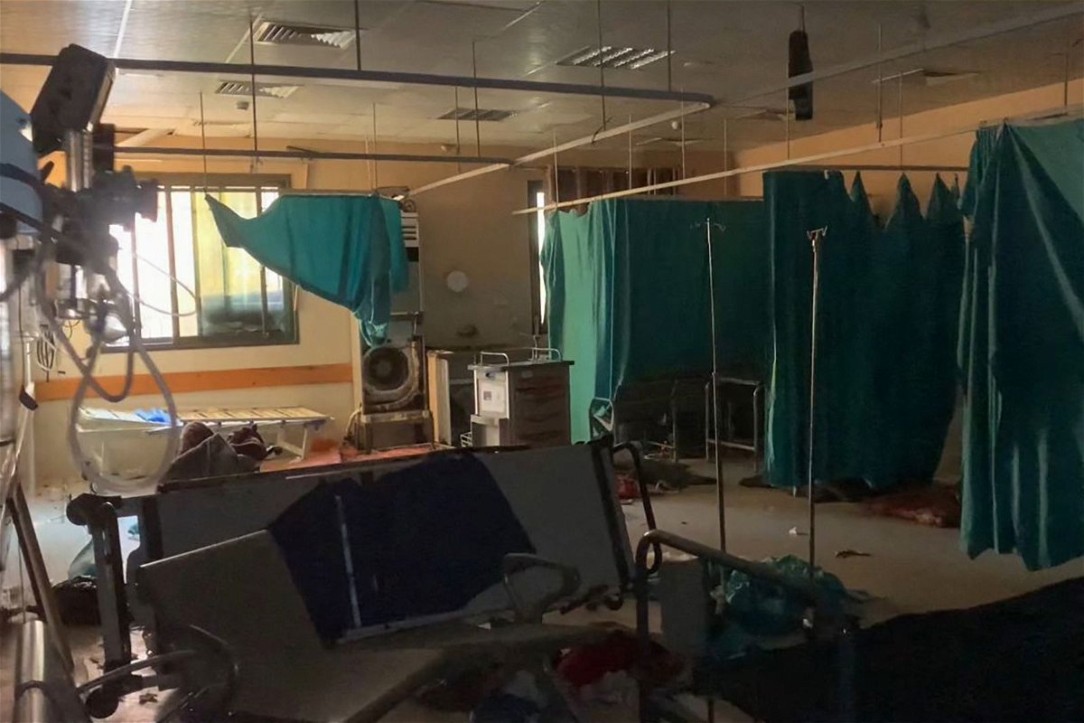 <i>AFP/Getty Images via CNN Newsource</i><br/>Israeli forces have surrounded Nasser hospital on the Gaza strip seen here last month