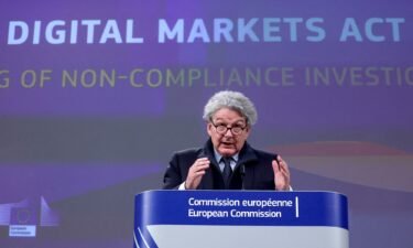 European Commissioner Thierry Breton holds a press conference in Brussels