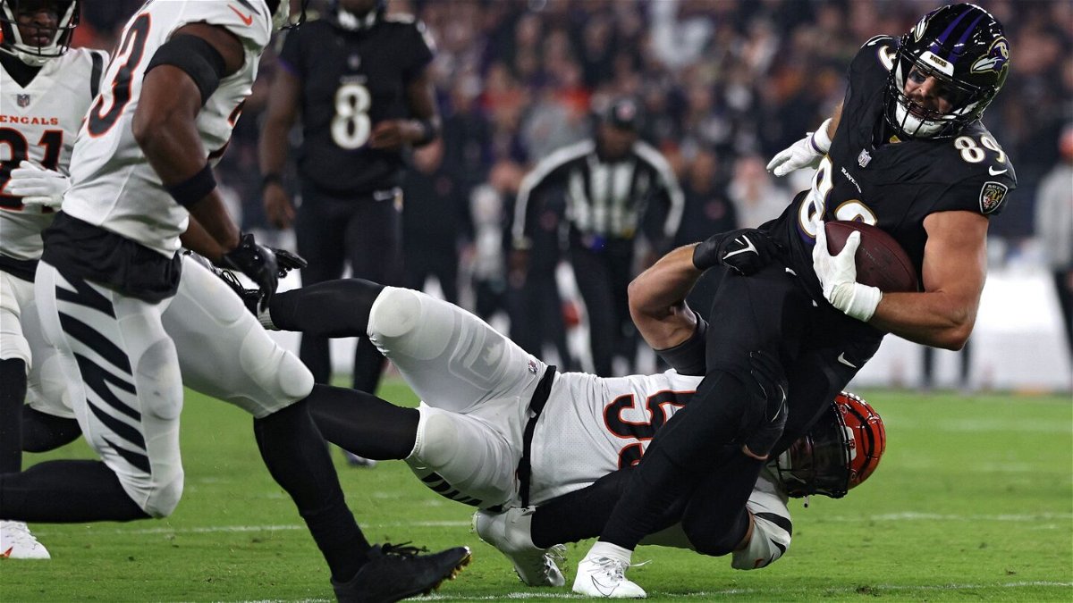 <i>Patrick Smith/Getty Images via CNN Newsource</i><br/>Baltimore Ravens star Mark Andrews was injured after a hip-drop tackle last season.