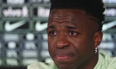 Vinícius broke down in tears during a press conference on Monday.