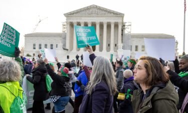 Abortion-rights groups march outside the Supreme Court on Tuesday
