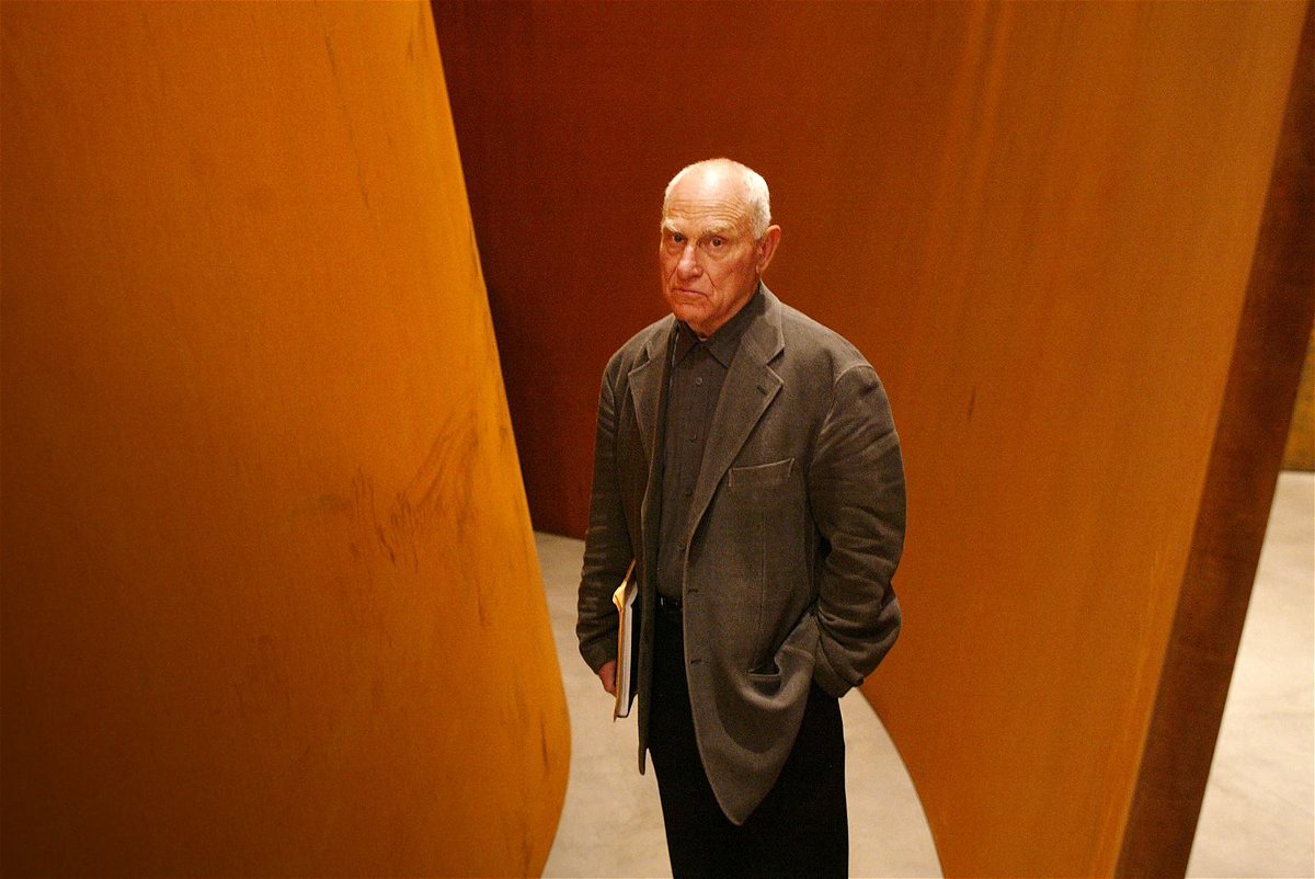 <i>John Minchillo/AP via CNN Newsource</i><br/>Museum visitors walk among the cubic forms of Serra's sculpture 