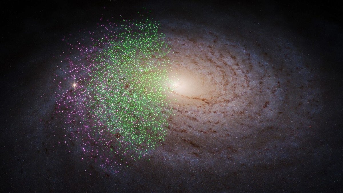<i>S. Payne-Wardenaar/K. Malhan/MPIA via CNN Newsource</i><br/>An illustration depicts the Milky Way galaxy from overhead
