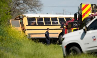 A total of 44 students and 11 adults were aboard a school bus in Texas when it was struck by a concrete truck on March 22.