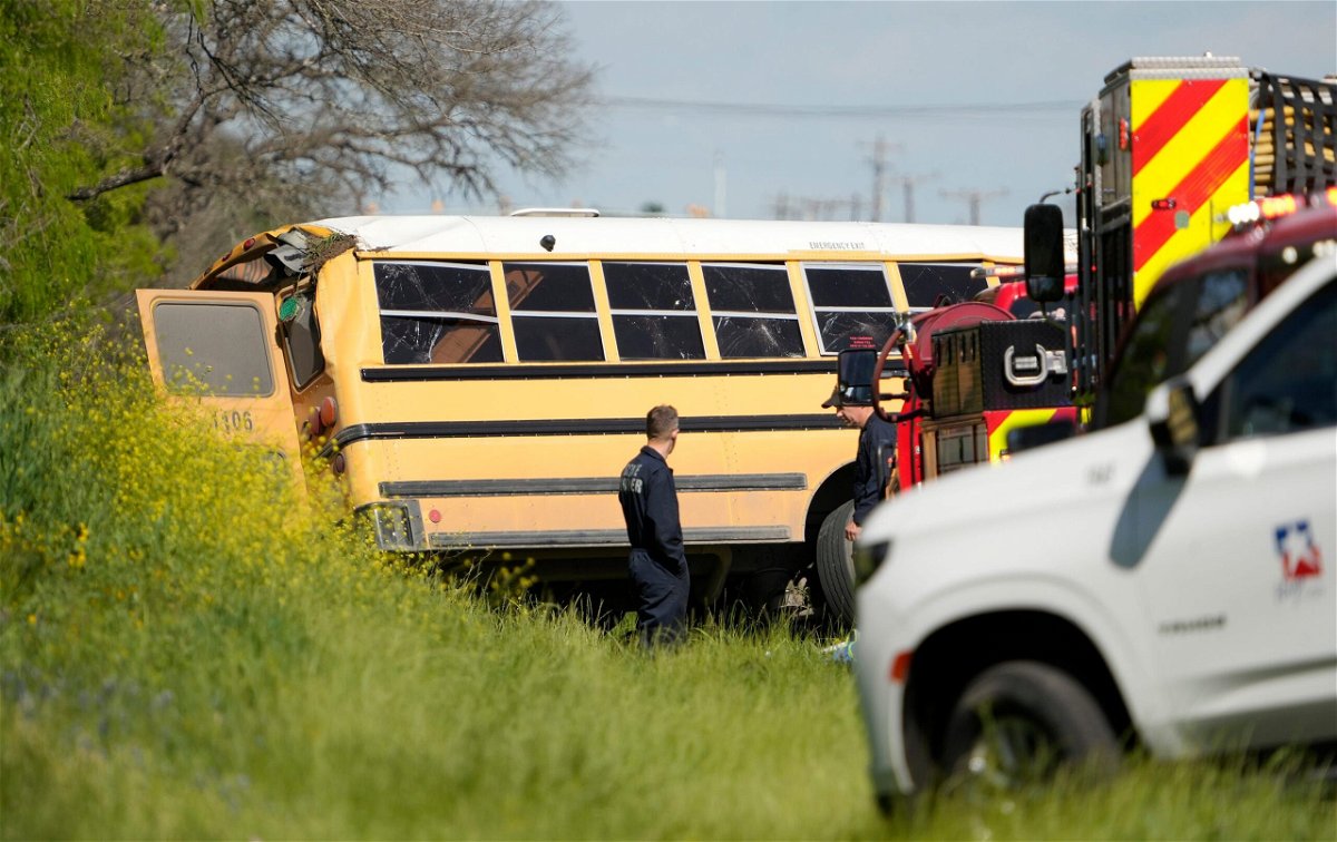 <i>Jay Janner/American-Statesman/USA Today via CNN Newsource</i><br/>A total of 44 students and 11 adults were aboard a school bus in Texas when it was struck by a concrete truck on March 22.