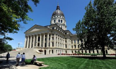 The Kansas State Capitol building is seen in Topeka