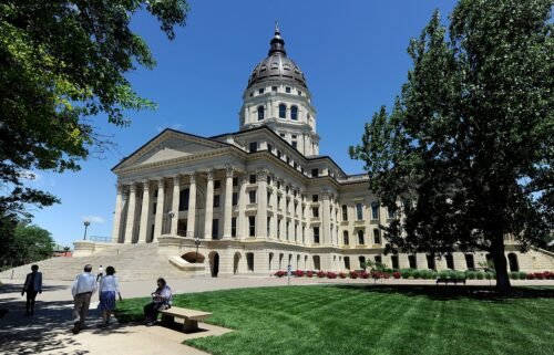 The Kansas State Capitol building is seen in Topeka