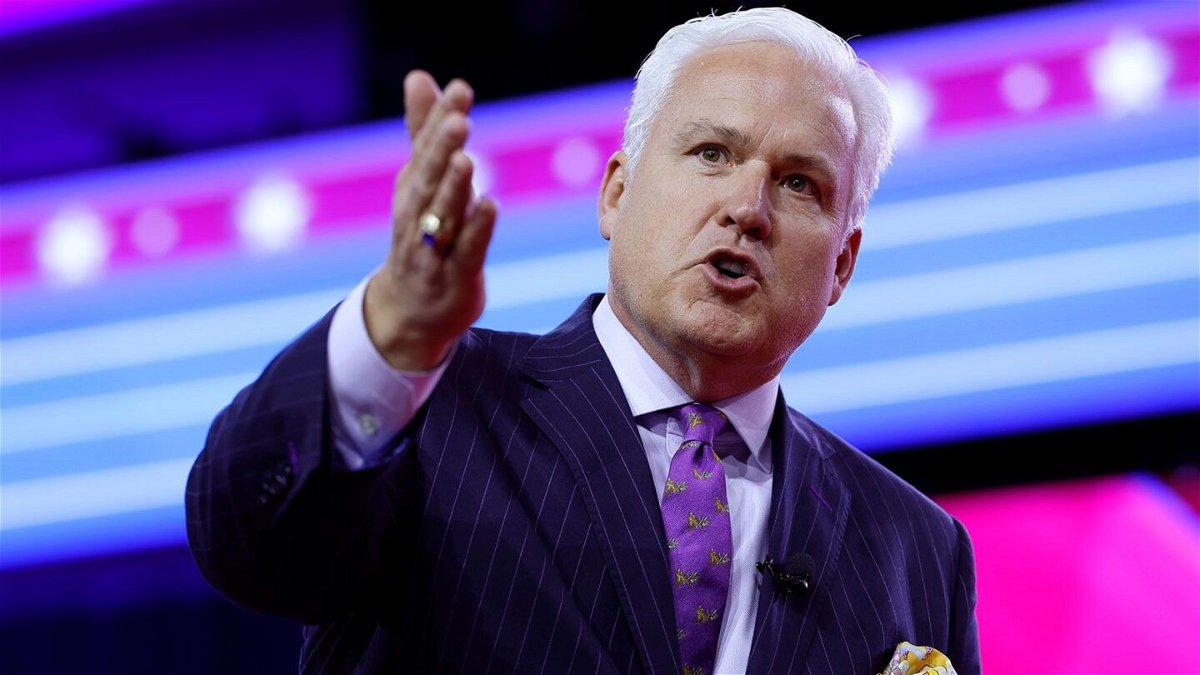 <i>Anna Moneymaker/Getty Images/File via CNN Newsource</i><br/>Matt Schlapp gives opening remarks at the Conservative Political Action Conference (CPAC) on February 22