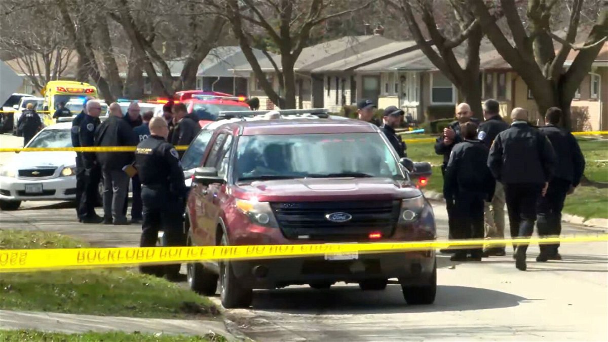 <i>WREX via CNN Newsource</i><br/>Emergency personnel on the scene of a home invasion and stabbing in Rockford