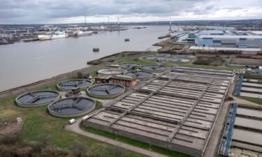 A Thames Water water treatment facility on the banks of the River Thames in Dartford