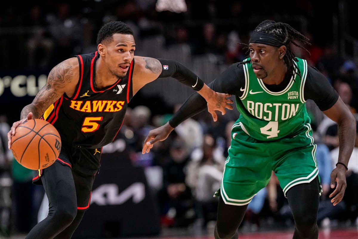 <i>Kevin C. Cox/Getty Images via CNN Newsource</i><br/>Atlanta Hawks beat NBA-leading Boston Celtics for the second time in four days after last-second OT game-winner