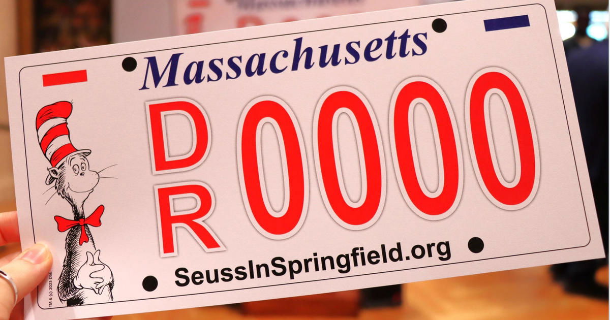 <i>WJZ/Massachusetts DMV via CNN Newsource</i><br/>The Massachusetts RMV is offering a new license plate that honors Springfield native Theodore Geisel
