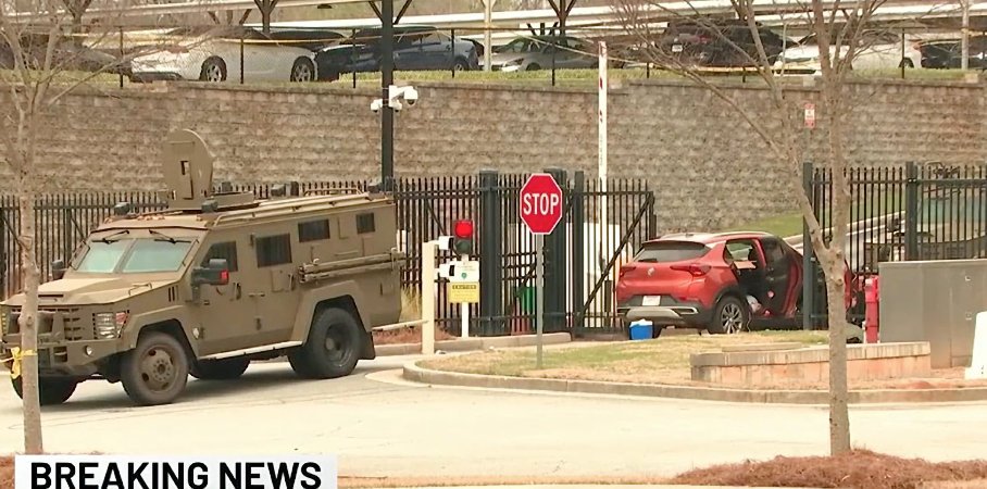 A suspect was arrested after ramming an entrance gate to the FBI’s Atlanta field office on April 1 in an attempt to gain entry to the facility, bureau officials said.