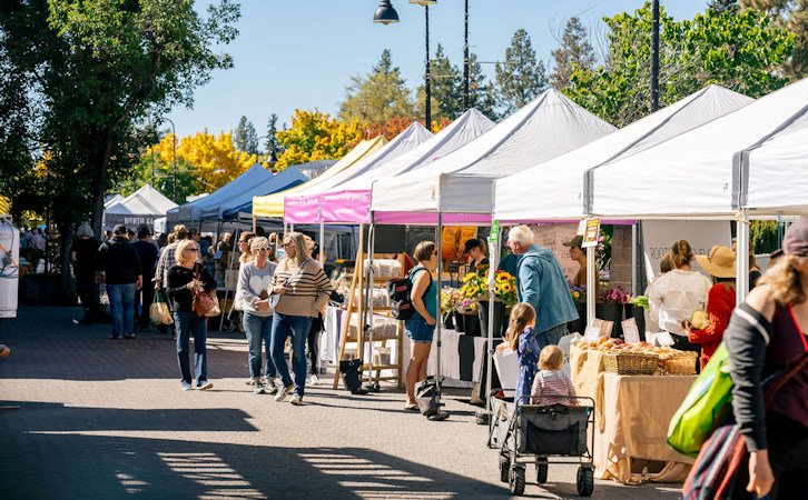 Visitors to the Bend Farmers Market can choose for a variety of fresh items