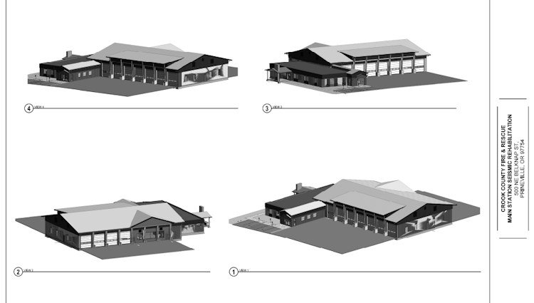 Architect's rendering of remodeled Crook County Fire & Rescue Main Station