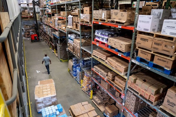 The George J. Falter Company warehouse in Baltimore, Maryland, seen on April 9. The strength of the US economy partly reflects robust domestic demand, according to the IMF.
