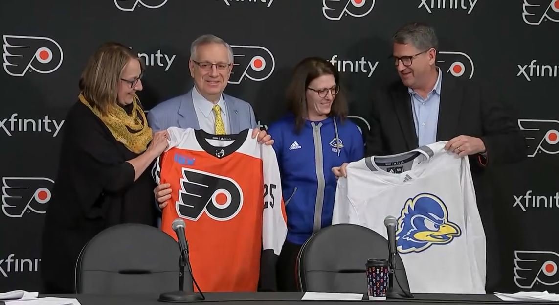 <i>KYW via CNN Newsource</i><br/>The Philadelphia Flyers announced its partnership with the University of Delaware to establish the institution's first-ever NCAA Division I women's ice hockey program.