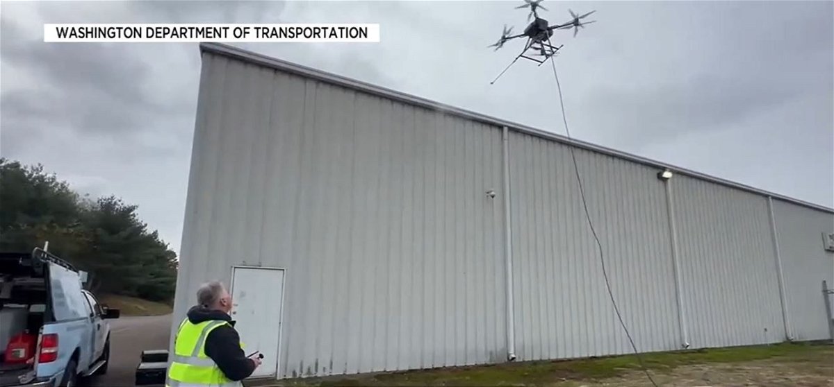 <i>Washington State Department of Transportation/KPTV via CNN Newsource</i><br/>The Washington State Department of Transportation is testing out a first-of-its-kind program to use drones to remove graffiti.