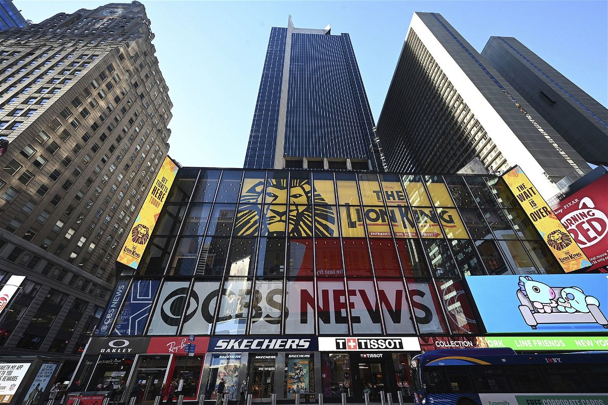 <i>Anthony Behar/Sipa/AP via CNN Newsource</i><br/>CBS Times Square Headquarters signage. Its news division announced that it will invest more deeply into its digital offering
